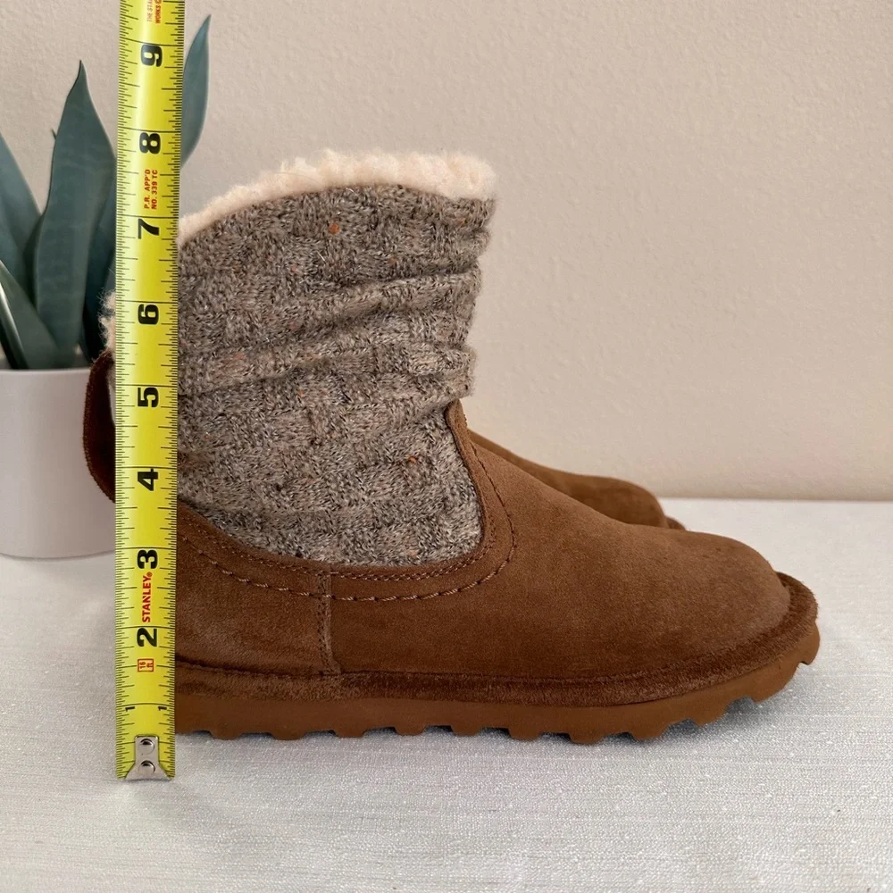 BearPaw Tan Suede/Sweater Fur Insulated Weatherproof Boots Women’s 7 - Picture 8 of 14